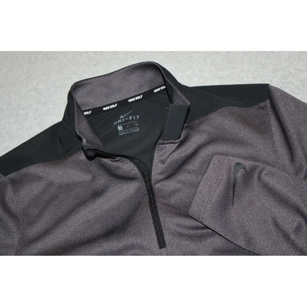 Nike Golf 1/4 Zip Pullover Mens Small Gray Long Sleeve Shirt Performance Gym